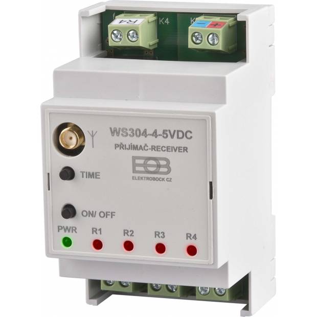 Přijímač na DIN lištu Un-5VDC WS304-4-5VDC Elektrobock