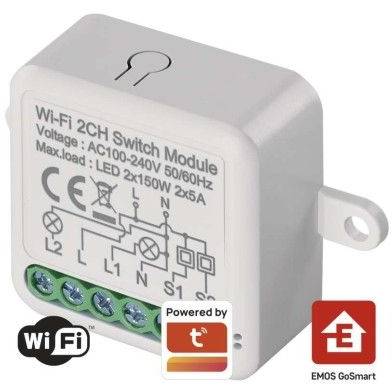 GoSmart modul spínací IP-2102SW, Wi-Fi, 2-kanálový EMOS