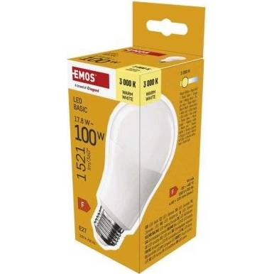 LED žárovka Basic A60 / E27 / 17,8 W (100 W) / 1521 lm / teplá bílá EMOS