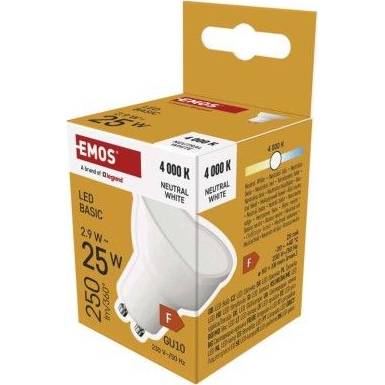 LED žárovka Basic MR16 / GU10 / 2,9 W (25 W) / 250 lm / neutrální bílá EMOS