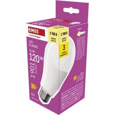 LED žárovka Classic A70 / E27 / 16 W (120 W) / 1901 lm / teplá bílá EMOS