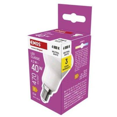 LED žárovka Classic R50 / E14 / 4,2 W (40 W) / 470 lm / neutrální bílá EMOS