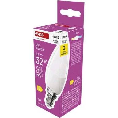 LED žárovka Classic svíčka / E14 / 2,5 W (32 W) / 350 lm / neutrální bílá EMOS