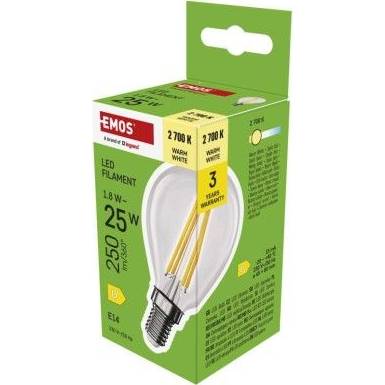 LED žárovka Filament Mini Globe / E14 / 1,8 W (25 W) / 250 lm / teplá bílá EMOS