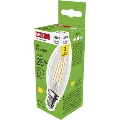 LED žárovka Filament svíčka / E14 / 1,8 W (25 W) / 250 lm / neutrální bílá EMOS