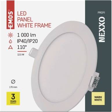 LED vestavné svítidlo NEXXO, kruhové, bílé, 12,5W, teplá bílá EMOS Lighting