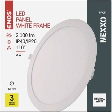 LED vestavné svítidlo NEXXO, kruhové, bílé, 25W, neutrální bílá EMOS Lighting