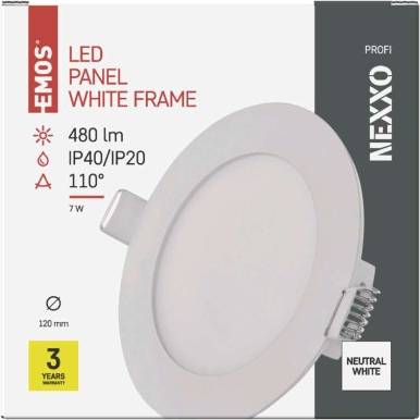 LED vestavné svítidlo NEXXO, kruhové, bílé, 7W, neutrální bílá EMOS Lighting