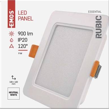 LED vestavné svítidlo RUBIC, čtvercové, 9W neutrální bílá EMOS Lighting