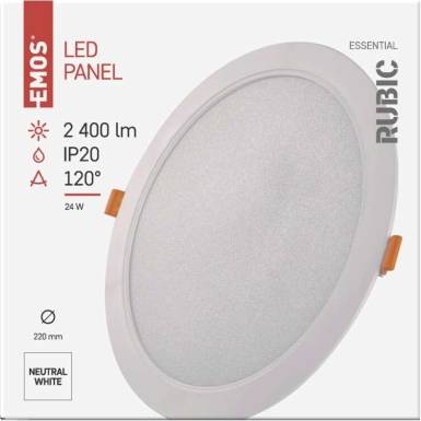 LED vestavné svítidlo RUBIC, kruhové, 24W neutrální bílá EMOS Lighting