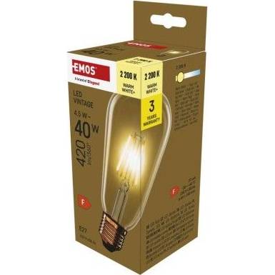 LED žárovka Vintage ST64 / E27 / 4,5 W (40 W) / 420 lm / teplá bílá EMOS Lighting