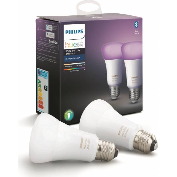 Hue Bluetooth LED White and Color Ambiance žárovka 2xE27 A19 9W 806lm 2200K-6500K  Massive