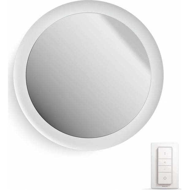 Hue LED White Ambiance nástěnné koupelnové svítidlo Philips Adore se zrcadlem 34357/31/P7 bílé, IP44 Massive