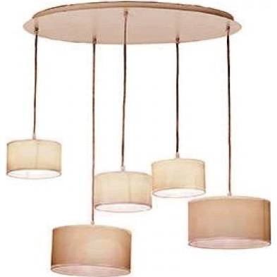 Závěsné svítidli Ideal Lux Ekos SP5 round 110868 béžová Massive