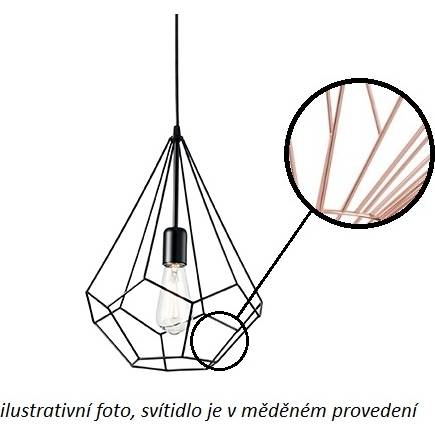 Závěsné svítidlo Ideal Lux Ampolla-3 SP1 rame 167367 měděné 30cm Massive