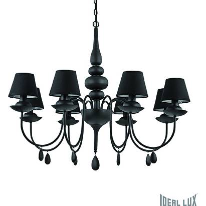 Závěsné svítidlo Ideal Lux Blanche SP8 nero 111896 černé 92cm 8x40W Massive