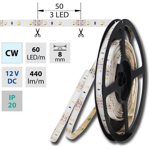 LED pásek SMD3528 WW, 120LED/m, IP20, 5m