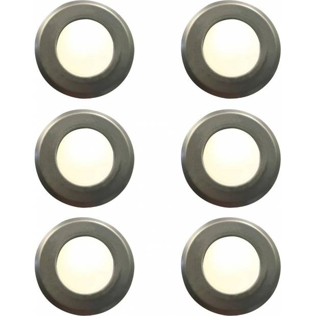 NORDLUX 45420034 Une 6-Kit - Venkovní zápustné bodové LED svítidlo 6x0,2W LED, nerez NORDLUX