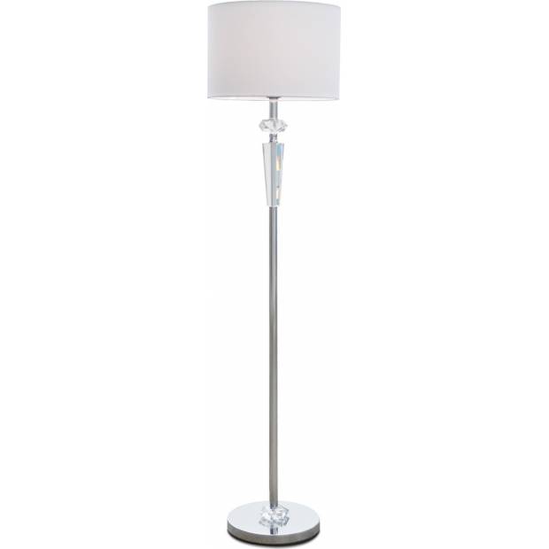 SESSAK ELILK Elita L30817-1K - Stojací lampa s křišťálem 150cm, chrom, bílá Nordlux