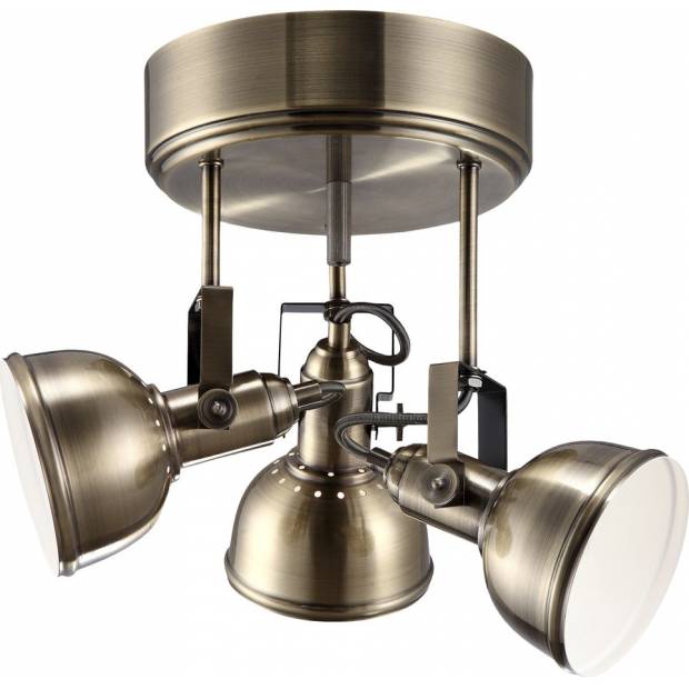 SESSAK TEOK3A Teodor 3-os K14110-3A - Stropní svítidlo s industriálními reflektory 3x40W, mosaz Nordlux