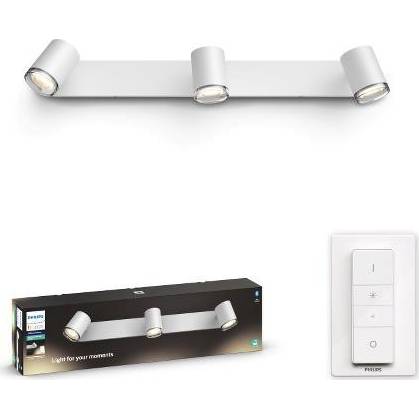 Hue Adore SVÍTIDLO BODOVÉ LED GU10 5W 3x350lm 2200-6500K IP44, bílá + dimmer switch BT Philips