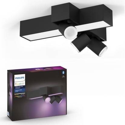 HUE Centris BT SVÍTIDLO PŘISAZENÉ RGB LED 25W + 3x 5,7W GU10,3050lm, 2000-6500K, černé Philips