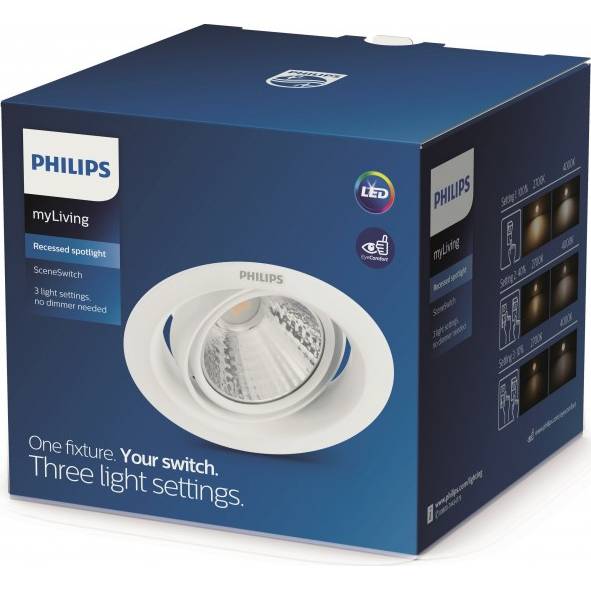 Pomeron SVÍTIDLO PODHLEDOVÉ LED 3W 200lm 2700K stmívatelné, bílá Philips