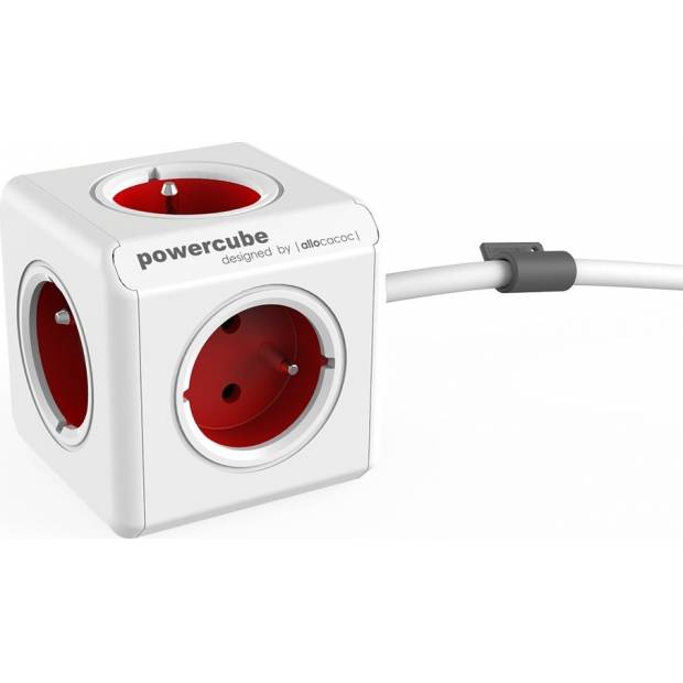 Napájecí kostka PowerCube zásuvka s prodlužovacím kabelem 1.5m na 230V RED