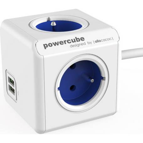 Napájecí kostka PowerCube zásuvka s prodlužovacím kabelem 1.5m na 230V USB /BLUE/